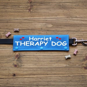 Dog Leash Sleeve, THERAPY DOG leash wrap, Therapy Dog Gear, Therapy Dog Alert | CANVAS wrap