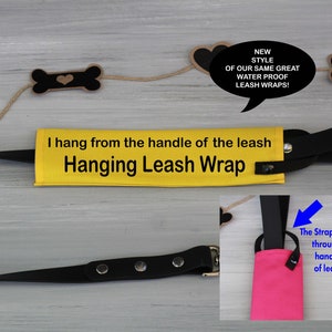 KISJO 'In Training Ignore' Funny Dog Leash Sleeve Wraps - Set Of 2 Red & Black, With Hanging ID Tag Patch