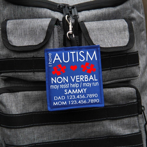 Autism Alert Hang Tag Personalized Medical Alert Hanging Etsy