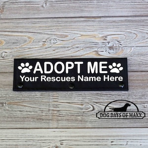 black leash wrap with adopt me and your rescues name