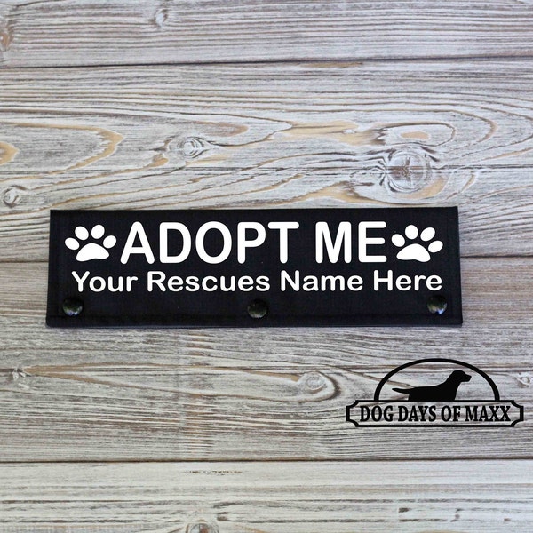 Personalized Leash Wrap, Your Rescue's Name Leash Wrap, Dog Leash Cover Adopt Me with Your Rescues Name