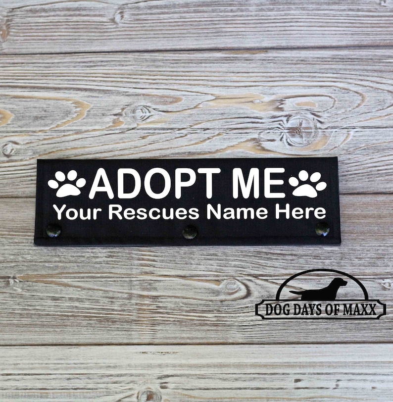 black leash wrap with adopt me and your rescues name