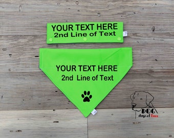 Dog Bandana, leash sleeve set, Personalized, Custom Dog Leash Wrap Bandana Combo , Custom Bandana Sets