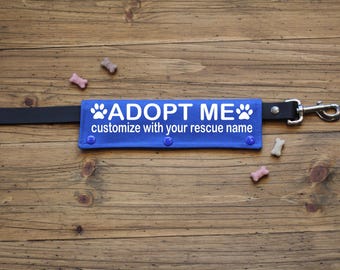 Personalized Adopt Me Leash Wrap for Rescues and Fosters Dogs Leash Accessories | CANVAS wraps