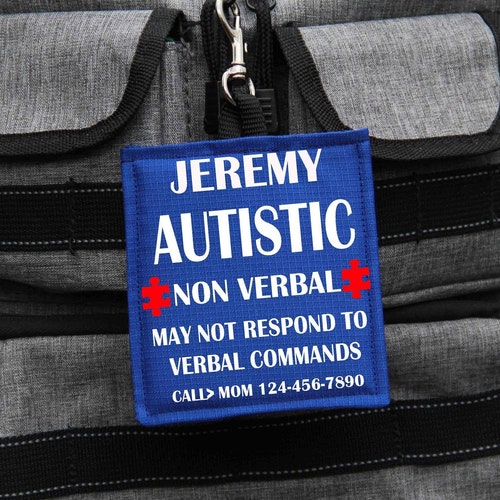 Autism Alert Hang Tag Personalized Medical Alert Hanging Etsy