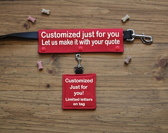Customizable Leash Wrap and Hang Tag Combo 2 piece set | CANVAS fabric