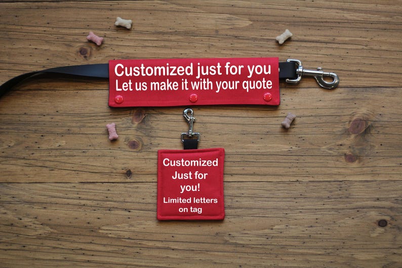 Customizable Leash Wrap and Hang Tag Combo 2 Piece Set | CANVAS Fabric ...