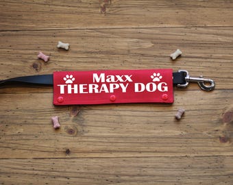 Personalized Therapy Dog Leash Wrap Paw Prints | CANVAS wraps