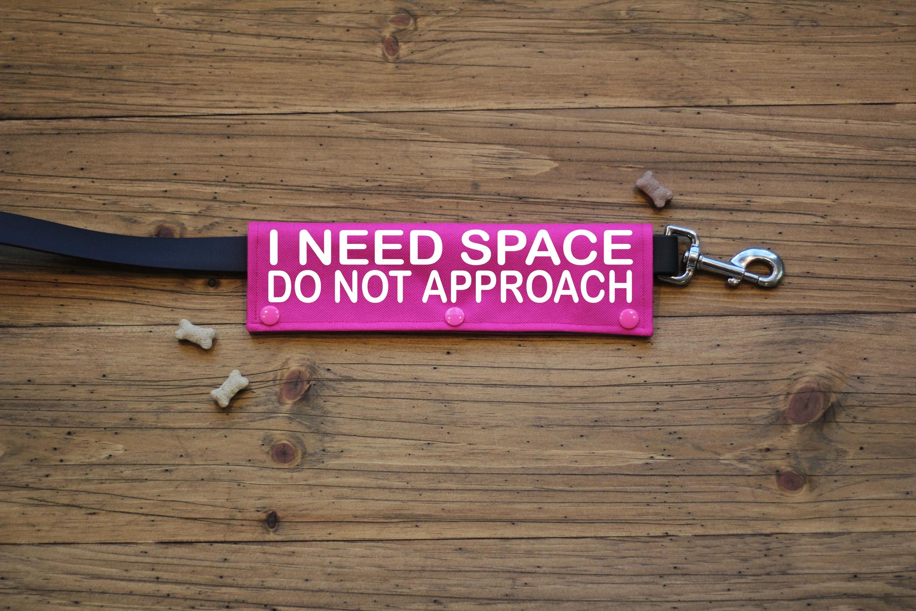 I Need Space Do Not Approach Leash Wrap | Canvas Fabric