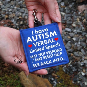 Autism Alert Backpack Tag |CANVAS FABRIC