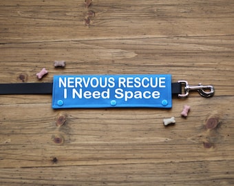 NERVOUS RESCUE Leash Wrap:  Waterproof CANVAS Fabric