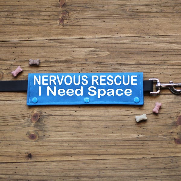 NERVOUS RESCUE I Need Space Leash Wrap:  Waterproof CANVAS Fabric
