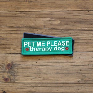 Pet Me therapy Dog Hook Patch: CANVAS fabric