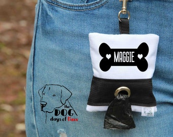 Poop Bag Holder Personalized, Hanging Poop Bag Holder, Leash Bag Holder, 9 Awesome Colors, Pet Accessories,Dog Accessories, Pet Waste