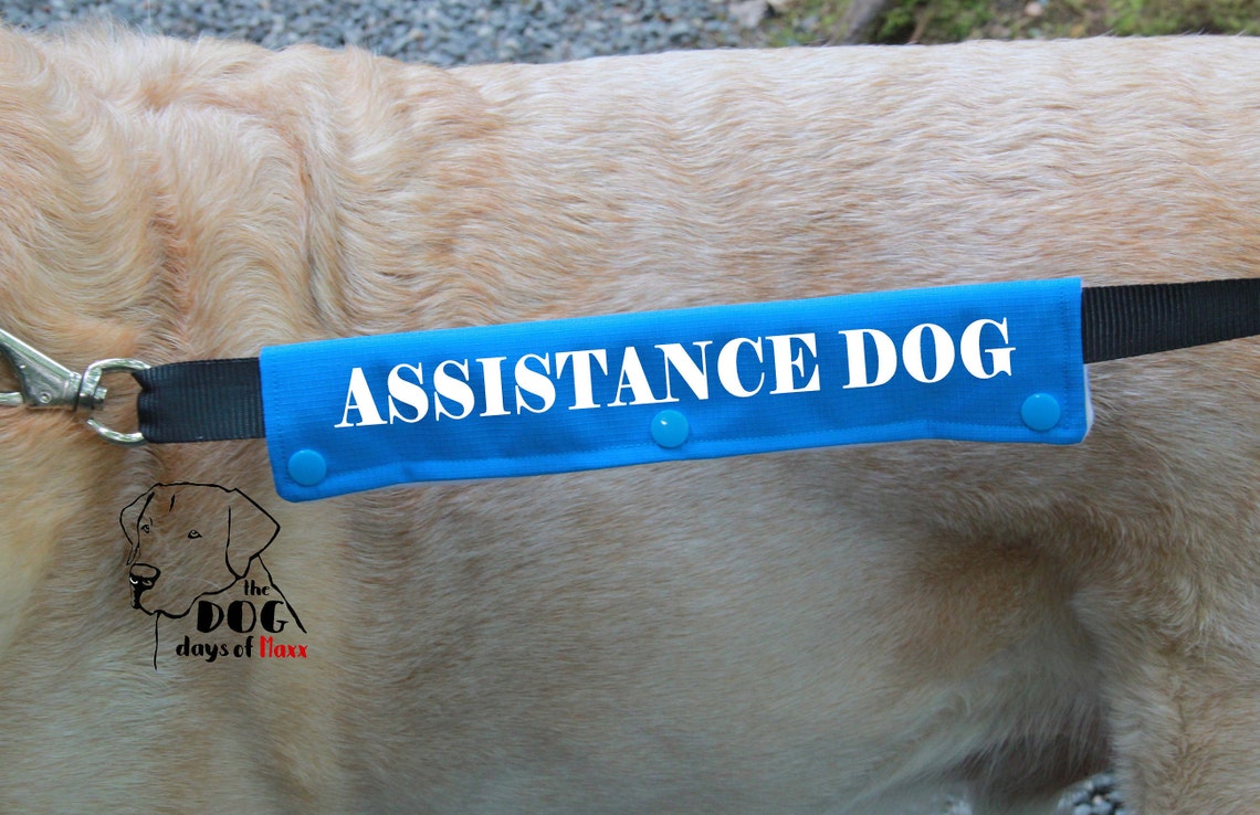 Dog Leash Sleeve ASSISTANCE DOG leash wrap Slim Size Fits Etsy