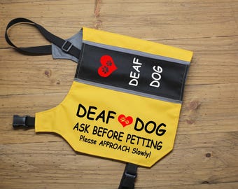 Deaf Dog Medical Alert Vest: Reflective Safety Strips