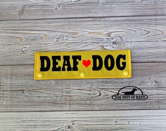 DEAF DOG Leash Wrap, Dog Leash Sleeve, Leash wrap, Deaf Dog Gear, 3 size options, Deaf Dog Alerts, Collar and Harness Covers