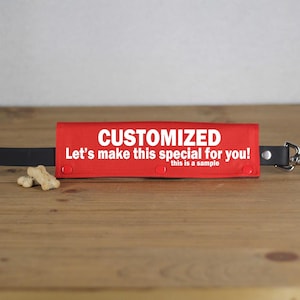 Personalized Leash Wrap BLOCK font |CANVAS fabric