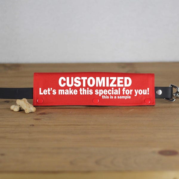 Personalized Leash Wrap BLOCK font |CANVAS fabric