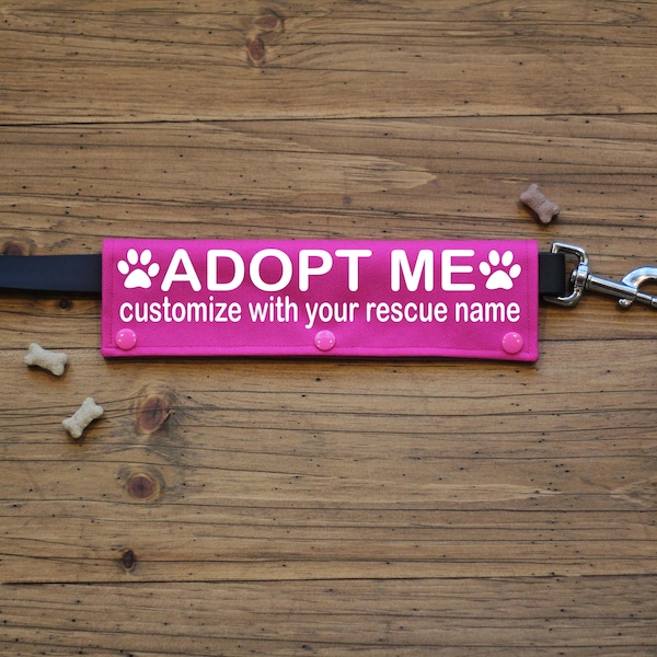 Personalized Adopt Me Leash Wrap for Rescues and Fosters Dogs Leash Accessories | CANVAS wraps