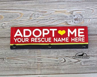 Leash Wraps,  Leash Sleeves, Gear for Dogs, ADOPT ME personalized with your rescues name