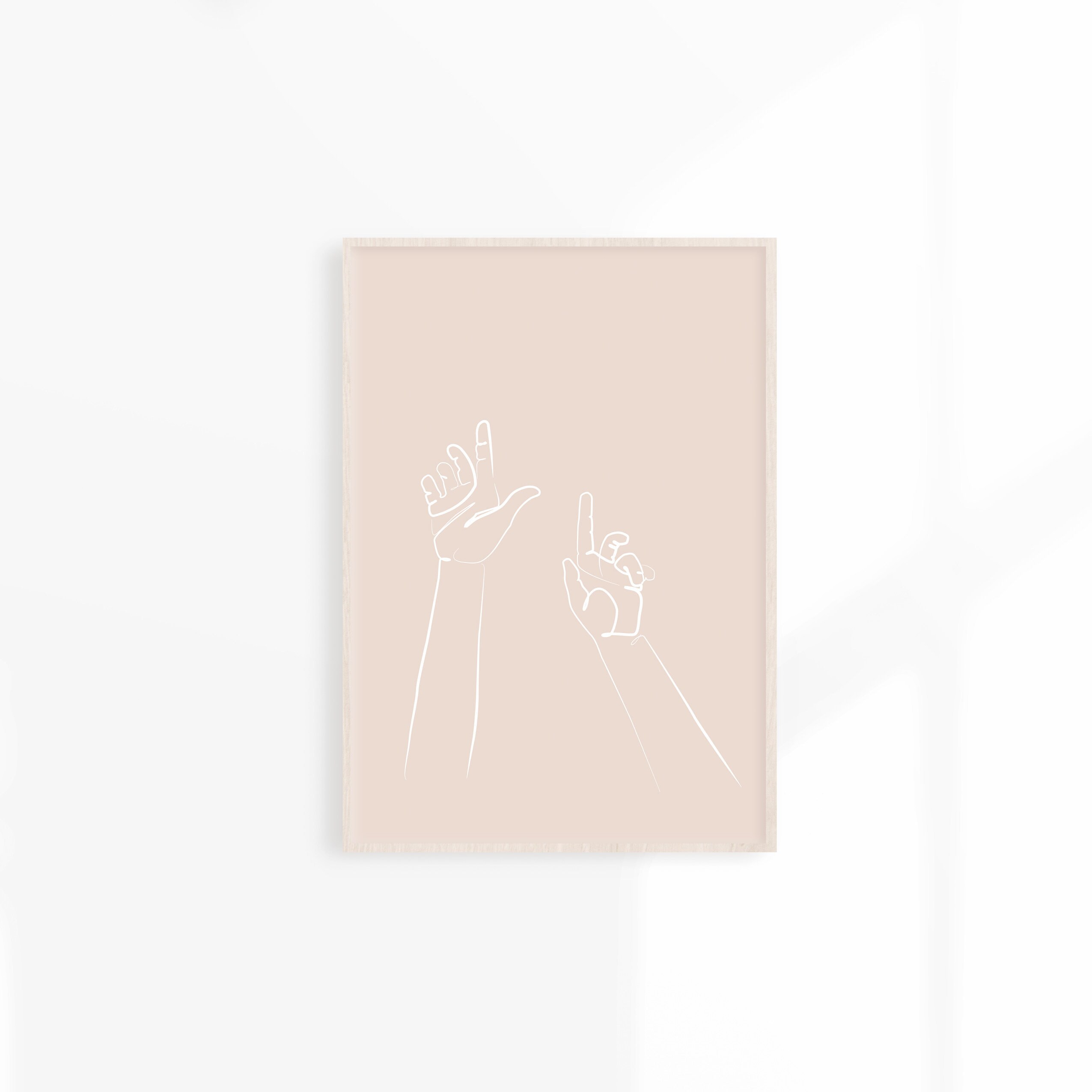 Printable Hand Line Art Single Line Drawing Boho Wall Art Etsy