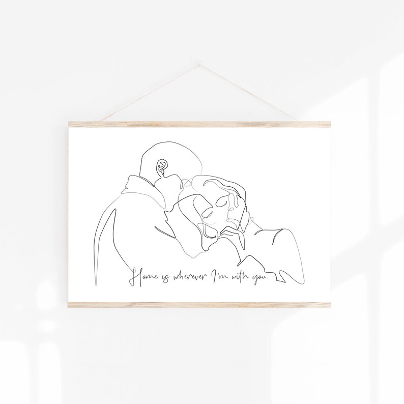 Love Couple Line Art/ One Line Drawing/ Printable Line Art/ Etsy