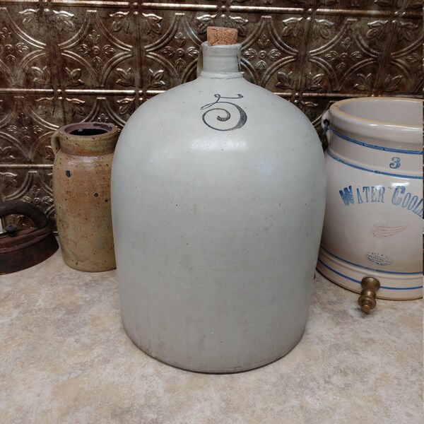 Antique 5 Gallon Red Wing Jug