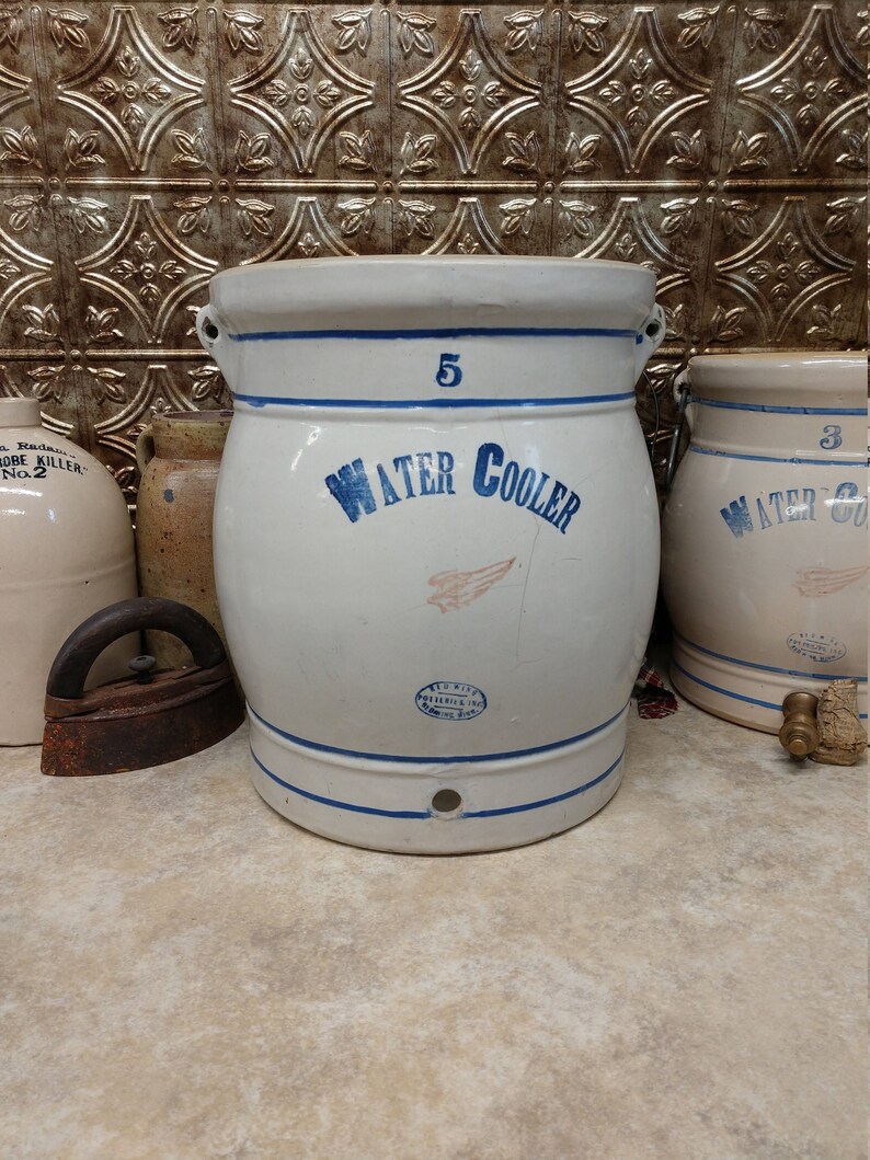 Antique 5 Gallon Red Wing Stoneware Water Cooler Etsy