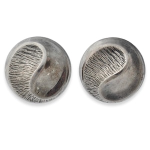 Vintage Jose Maria Puig Doria Sterling Silver Clip On Earrings, Spanish Modernist