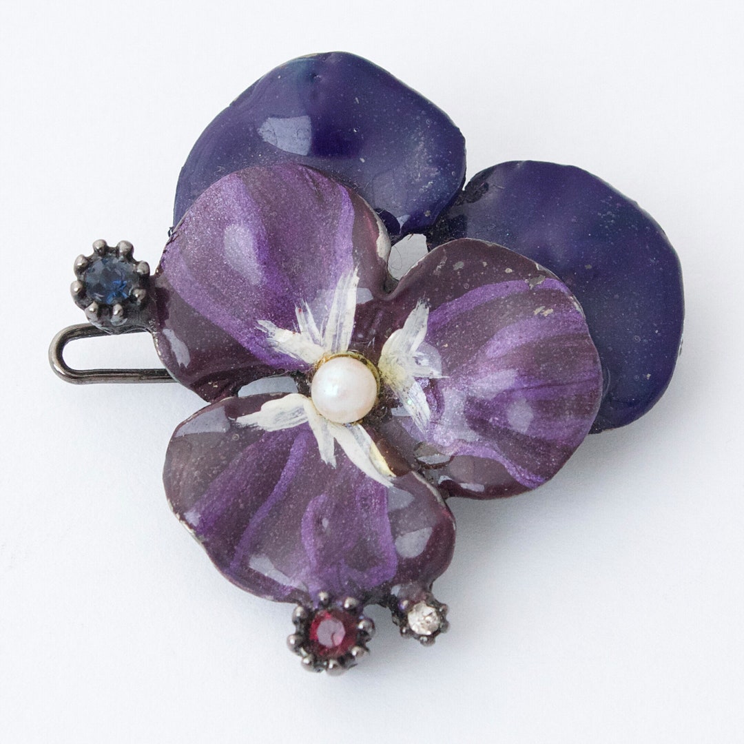 Pink and purple flower barrette by Yosac. Amazon.com : NOREN Hair Barrette (Pink) - Japanese Large  main image 4