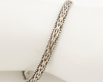 Vintage Italian Sterling Silver Link Chain Bracelet