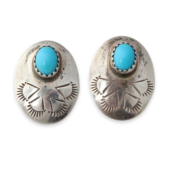Vintage Native American Turquoise Sterling Silver… - image 1