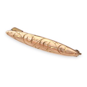 Antique 10K Yellow Gold Bar Pin, Vintage Lingerie Pin