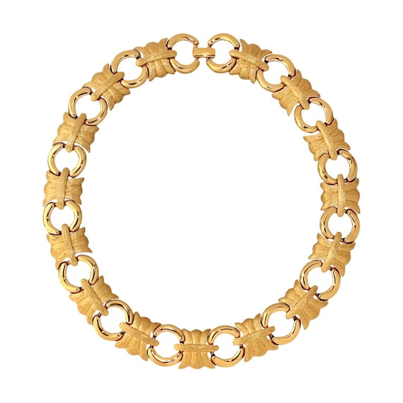 Vintage Givenchy Collar Necklace, Gold Tone Chunk… - image 2