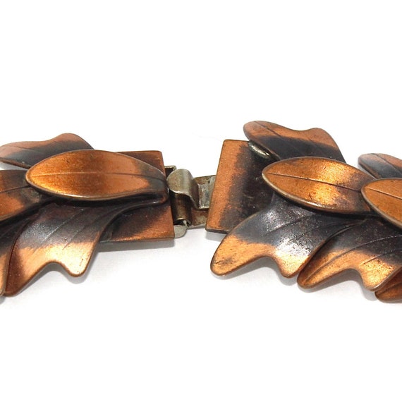 Vintage Francisco Rebajes Copper Leaf Necklace, L… - image 4