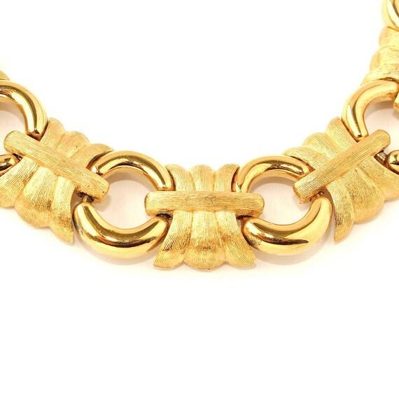 Vintage Givenchy Collar Necklace, Gold Tone Chunk… - image 4