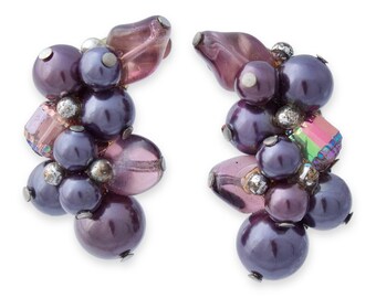 Vintage Gerard Yosca Red Pansy Flower Hair Barrette, Hand 