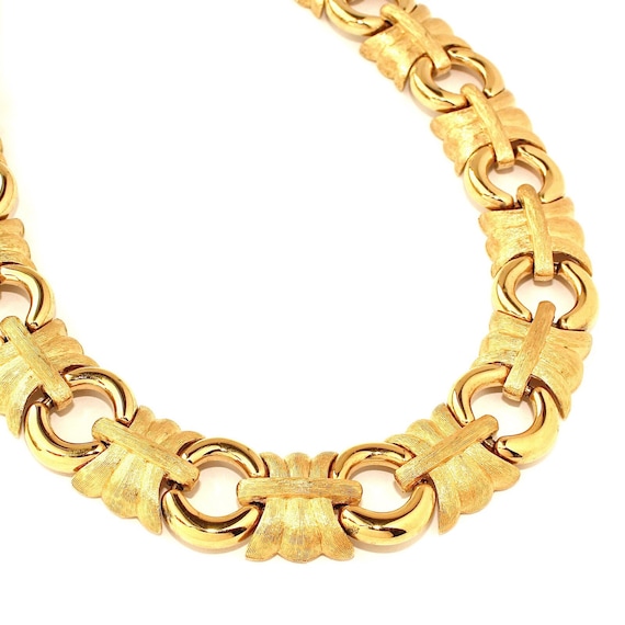 Vintage Givenchy Collar Necklace, Gold Tone Chunk… - image 3
