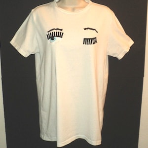 Chiara Ferragni Size M Flirting T-Shirt White Short Sleeves Embellished Italy