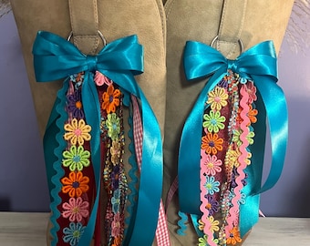 Handmade Multi-color Flower Boot Bows