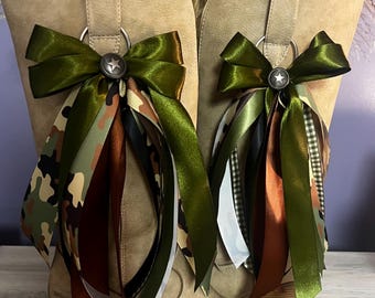 Handmade Camo Boot Bows