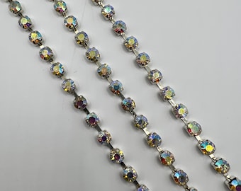 6mm Rhinestone AB Hat Chain – Sparkly Removable Trucker Hat Bling, Cowgirl Jewelry