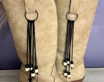 Handmade Boho Boot Charms: Cowgirl Boot Accessory (Pair)