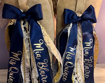 Custom Personalized Quinceañera Boot Bows