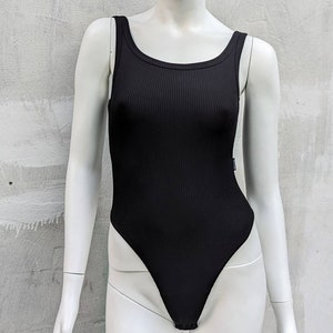 Vintage 90er Anti Flirt Bodysuit, Schwarzes Trikot, Größe S