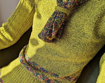 vintage 90s JUST CAVALLI knit set. green 2-piece skirt & sweater