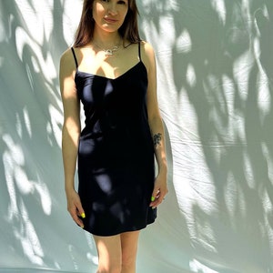 y2k vintage DOLCE GABBANA satin dress. D&G navy slip dress