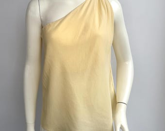 Y2k Vintage Just Cavalli Silk Tank Top, One Shoulder Butter Top