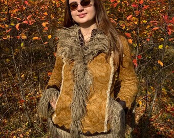 Vintage 90s Kenzo Floral Print Jacket, Velvet Short Jacket, Fur
